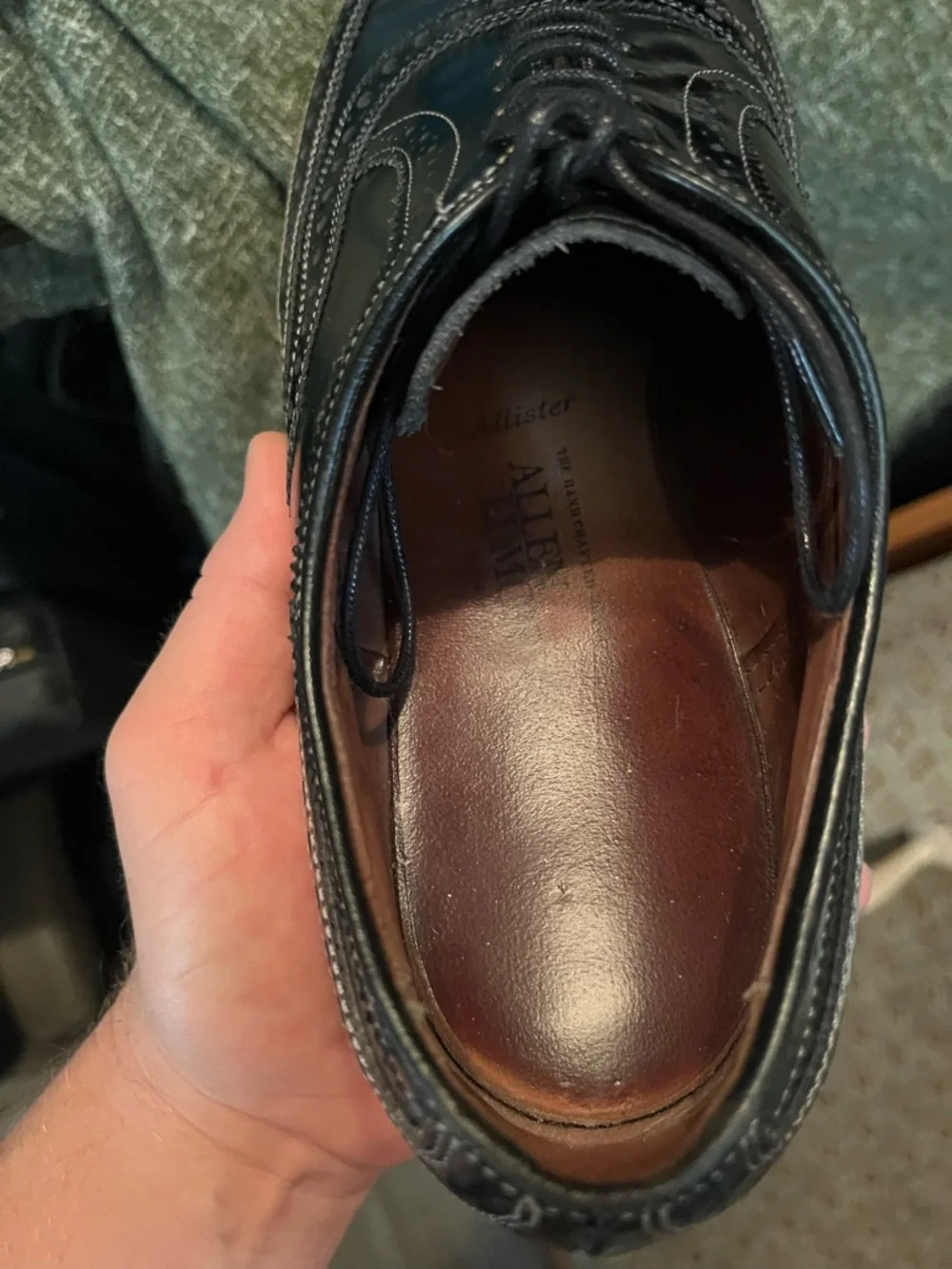 Allen Edmonds McAllister Men’s Black Leather Wingtip Brogue Oxfords Dress 9D